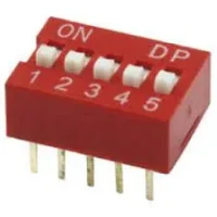 CHAVE DIP SWITCH VERMELHA 5 VIAS 180 graus