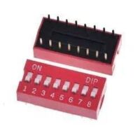 CHAVE DIP SWITCH VERMELHA 8 VIAS 180 graus