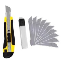 ESTILETE LARGO 18MM EMBORRACHADO COM 10 LAMINAS