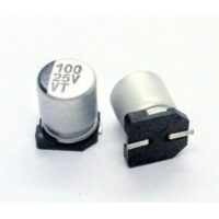 CAPACITOR ELETROLITICO 100UFX25V SMD 6,3X7,7 MM